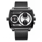 Men's Square Luminous Watch with Dual Chronograph