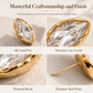 1 Pair of Stainless Steel Rhinestone Stud Earrings for Women