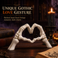 💀 50% OFF! 🎃 Skeleton Figurine – Gothic Heart Hand Gesture, Hand-Painted Bone Details & Solid Resin Build – Spooky Desk & Shelf Decor ✨