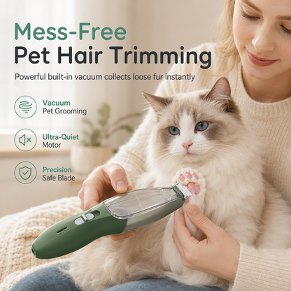 📢📢40% OFF !! ⏰Low Noise Pet Grooming Kit with Vacuum Electric Hair Clippers and Complete Shedding Tool Set