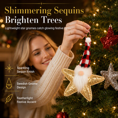📢📢50% OFF !! ⏰ Sequin Santa & Star Ornaments – Festive tree & home decor ✨