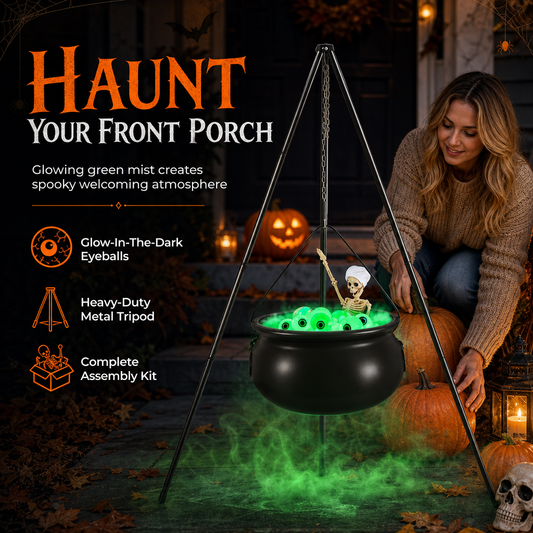 Large Halloween Witch Cauldron with Tripod Stand