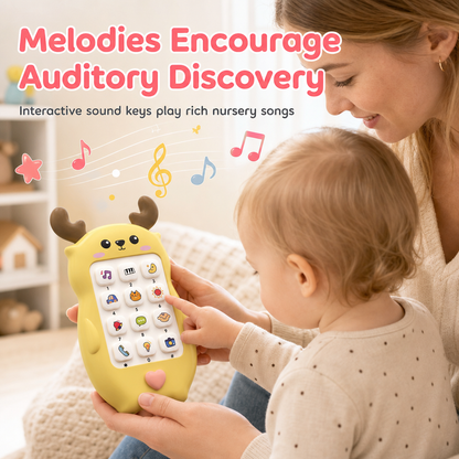 📢📢50% OFF !! ⏰Cartoon Deer Baby Toy Phone Bilingual Early Educational Simulation Smartphone with Music and Stories for Toddlers