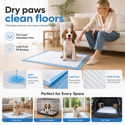 📢📢40% OFF !! ⏰Leakproof Deodorizing and Breathable Thin Pet Pee Pads for Dogs