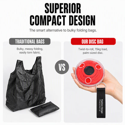 📢📢33% OFF !! ⏰ Roll-Up Shopping Bag: Twist Storage, 15kg Load, Tear-Resistant, Fits in Palm, Eco-Friendly