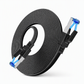 Cat8 Flat Ethernet Cable 40Gbps Shielded Black Braided Network Cord with Oxygen-Free Copper and Blue Connectors