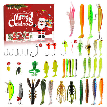 📢📢40% OFF !! ⏰Christmas Fishing Lure Advent Calendar Blind Box Set with Minnow Popper Spoons