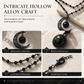 🎁New Arrivals 50% OFF💥Gothic Dark Crystal Beaded Chain Necklace with Hollow Out Moon Alloy Pendant