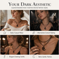 🎁New Arrivals 50% OFF💥Gothic Dark Crystal Beaded Chain Necklace with Hollow Out Moon Alloy Pendant
