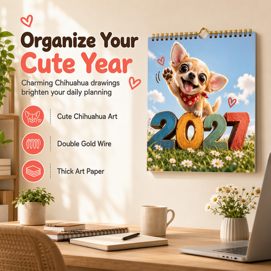 📢📢40% OFF !! ⏰Christmas Sale 🐕Chihuahua 12 Month Wall Calendar