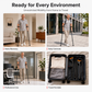 Folding Forearm Crutches Non Slip Elbow Crutches for Fracture Rehabilitation and Mobility Aid