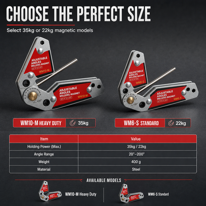 📢📢40% OFF !! ⏰ Dual-Head Magnetic Welding Angle Holder – Inside & Outside Corners, 35kg Pull Force & Locking Screws – For Steel Fabrication 💪