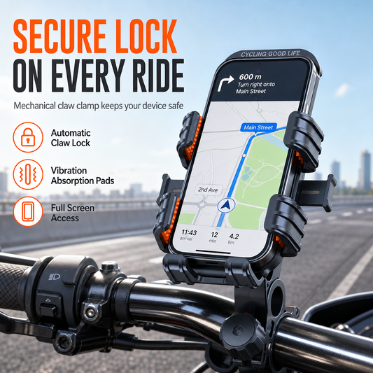 📢📢40% OFF !! ⏰Shockproof Bicycle and Motorcycle Phone Mount for Electric Bikes and Mountain Bikes Handlebar and Rearview Mirror Navigation Phone Holder