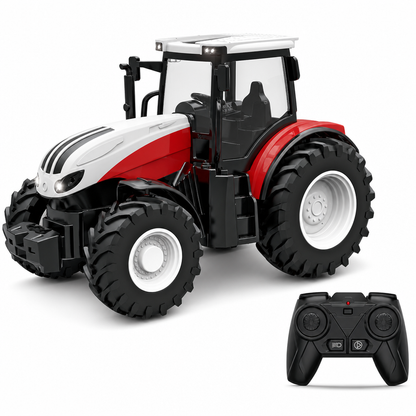 📢📢50% OFF !! ⏰Large Kids Farm Tractor Toy Set with Trailer Accessories Friction Powered and Remote Control Engineering Vehicles for Boys