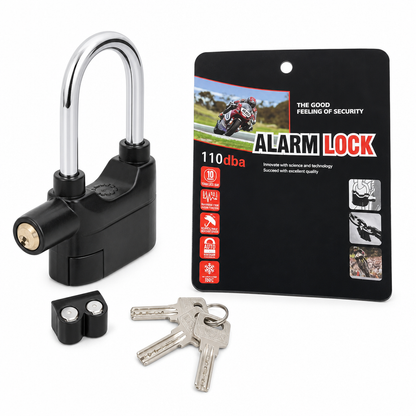 70mm Aluminum Alloy Anti Theft Alarm Padlock Security Gate Lock for Warehouse Motorcycle and Bicycle with Batteries