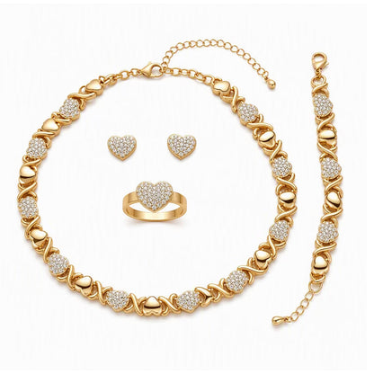 📢📢40% OFF !! ⏰ Classic Heart 4-Piece Jewelry Set