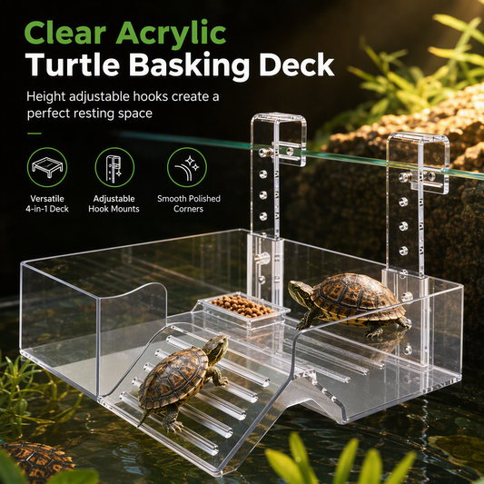 📢📢40% OFF !! ⏰Adjustable Hanging Acrylic Turtle Basking Platform for High Water Level Tanks
