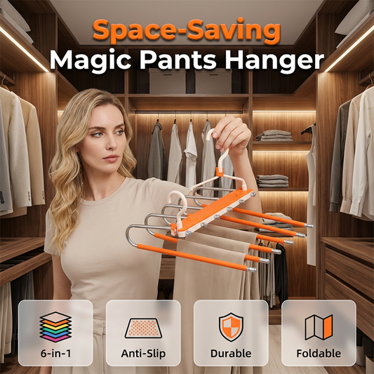 📢📢40% OFF !! ⏰ Multi-Layer Space-Saving Pants Hanger – Vertical Closet Organizer for Jeans, Trousers, Scarves & Ties, Compact Wardrobe Storage Rack ✨