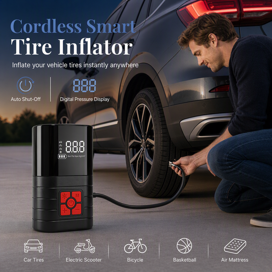 📢📢40% OFF !! ⏰Portable Handheld Electric Tire Inflator🚲 – Air Pump for Car, Bicycle & EV Tires, Compact Electric Tire Inflation Tool🚗