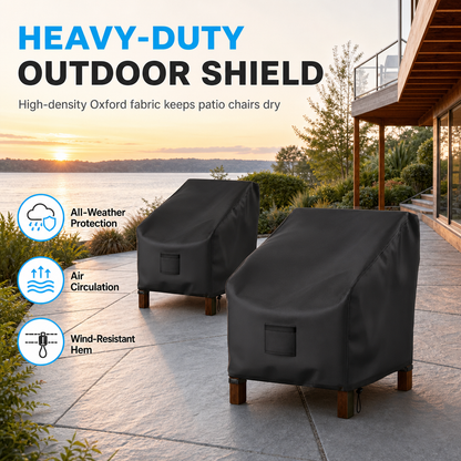 📢📢50% OFF !! ⏰Waterproof Outdoor Patio Chair Cover Sun Protection and Dustproof Furniture Cover for Lawn Chairs and Sofas
