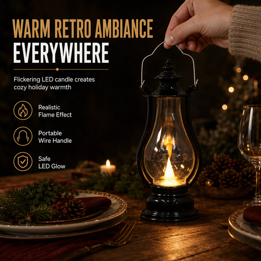 📢📢40% OFF !! ⏰Add Warm Glow Instantly! No-Flame Flickering LED Kerosene Lantern