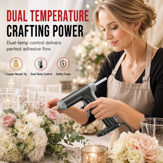 Cordless Hot Melt Glue Gun Set with 2000mAh Rechargeable Battery and Copper Nozzle Includes 10 Glue Sticks for DIY Crafts and Home Use