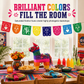 Mexican Plastic Banner Day of the Dead Paper Cut Style Garland for Cinco de Mayo and Halloween Party