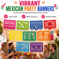Mexican Plastic Banner Day of the Dead Paper Cut Style Garland for Cinco de Mayo and Halloween Party