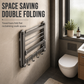 🚿 71% OFF! ✨ No Drill Double Folding Bathroom Towel Rack – Space-Saving Dual Foldable Shelves, Instant Vacuum Suction Lock & Rustproof Space Aluminum – Heavy-Duty Carbon Steel Frame with Hooks for Mess-Free Walls 🧺