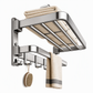 🚿 71% OFF! ✨ No Drill Double Folding Bathroom Towel Rack – Space-Saving Dual Foldable Shelves, Instant Vacuum Suction Lock & Rustproof Space Aluminum – Heavy-Duty Carbon Steel Frame with Hooks for Mess-Free Walls 🧺