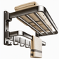 🚿 71% OFF! ✨ No Drill Double Folding Bathroom Towel Rack – Space-Saving Dual Foldable Shelves, Instant Vacuum Suction Lock & Rustproof Space Aluminum – Heavy-Duty Carbon Steel Frame with Hooks for Mess-Free Walls 🧺
