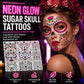 Halloween Scary Big Mouth Temporary Tattoos Waterproof Face Stickers Horror Decals for Cosplay Makeup Party
