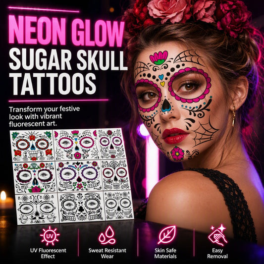 Halloween Scary Big Mouth Temporary Tattoos Waterproof Face Stickers Horror Decals for Cosplay Makeup Party