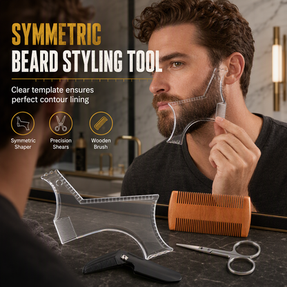📢📢50% OFF !! ⏰Shape a Perfect Beard Instantly! Symmetrical Beard Shaping Template