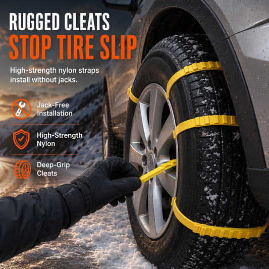 Universal Car Snow Chains Thickened Anti-Slip Tire Cable Ties for SUVs Sedans and Winter Driving