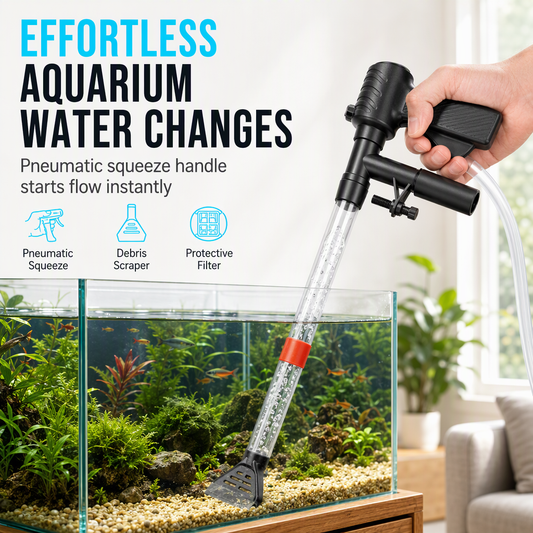 📢📢40% OFF !! ⏰Pneumatic Aquarium Gravel Cleaner & Water Changer Set – Multi-function, Easy Setup, No Spills ✨
