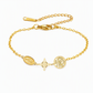 📢📢40% OFF !! ⏰Adjustable Stainless Steel Chain Charm Bracelet featuring Cross Pentagram and Witch Knot Pendants