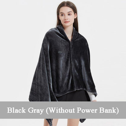 🧥 50% OFF! ♨️ USB Heated Flannel Blanket – Shawl design & cosy warmth ✨
