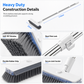 📢📢40% OFF !! ⏰Long Handle Floor Scrub Brush with Stiff Bristles and Squeegee 2-in-1 Household Bathroom Cleaning Tool with Built-in Soap Dispenser and Detachable Head