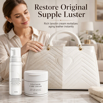 📢📢50% OFF !! ⏰Professional Luxury Leather Cleaner and Nourishing Care Cream Set👜✨