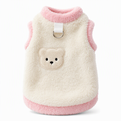 📢📢 50% OFF🐶Cozy Winter Pet Vest – Soft Plush with Adorable Bear Embroidery