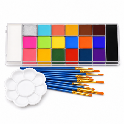Face and Body Oil Palette for Kids and Adults Theatrical Chinese Opera Makeup and Festival Party Body Painting Pigment Kit