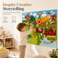 Kids DIY Felt Story Board Set 104x75 cm Farm Animal Theme Interactive Storytelling Wall Toy for Toddlers Early Learning