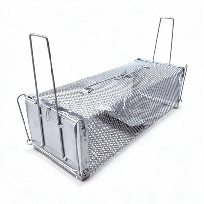 Automatic Double Door Pass Through Humane Rat Trap Cage Galvanized Steel Mouse Catcher for Home Use