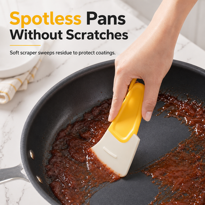 📢📢50%  OFF !! ⏰Heat Resistant Soft Kitchen Cleaning Scraper Spatula