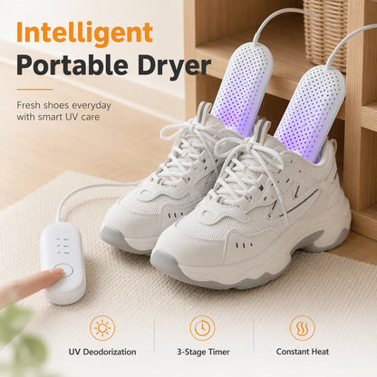 📢📢40%  OFF !! ⏰Portable Shoe Dryer with UV Light and Timer