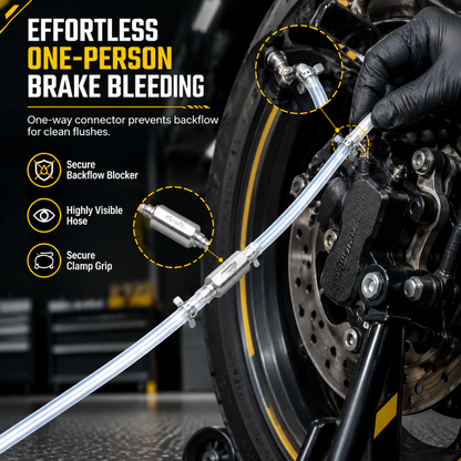 🔥 50% OFF 🔧 Motorcycle Hydraulic Brake Bleeder Tool – One-Way Valve & Fluid Extraction Hose Kit 🏍️