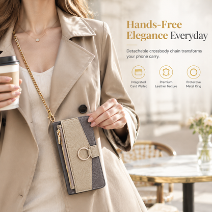 📢📢50%  OFF !! ⏰ Luxury Crossbody Wallet Phone Case with Card Slots & Kickstand 👛