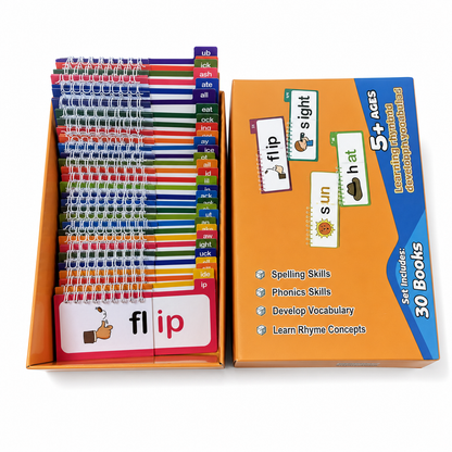 30-Book Read and Rhyme Flip Books Boxed Set for Kids Preschool Cognitive Learning