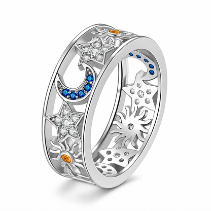 📢📢 50% OFF💎Women's Celestial Sun Moon and Star Hollow Out Ring